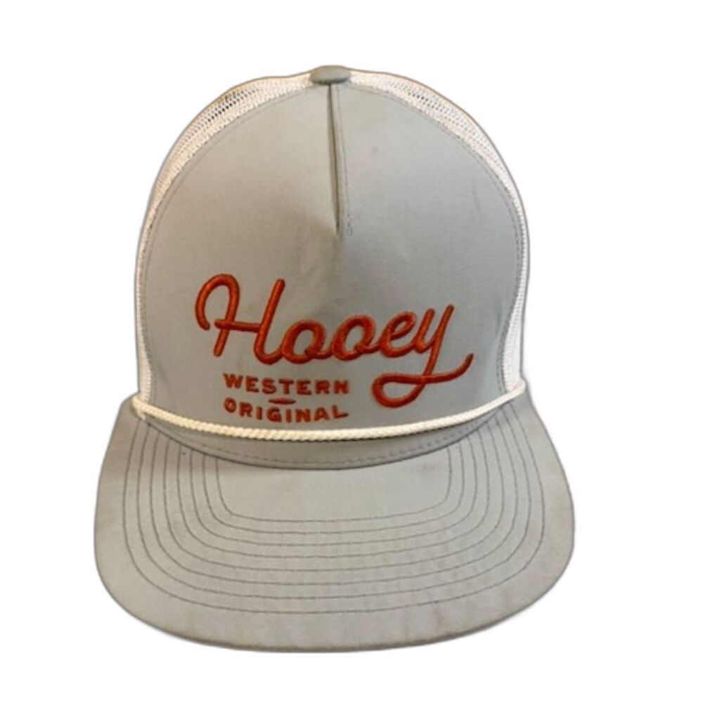 Hooey OG Western Original Trucker Hat Gray White Orange Rope Snapback 2460T